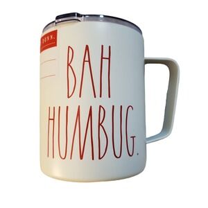 Rae Dunn Christmas Bah Humbug BPA Free Double Walled Stainless Steel‎ Mug New